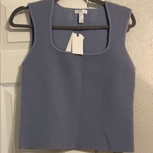 Leith Ribbed Tank Top in Blue
